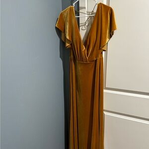 Jenny Yoo Ellis Velvet Dress, Size 10, Color: Marigold